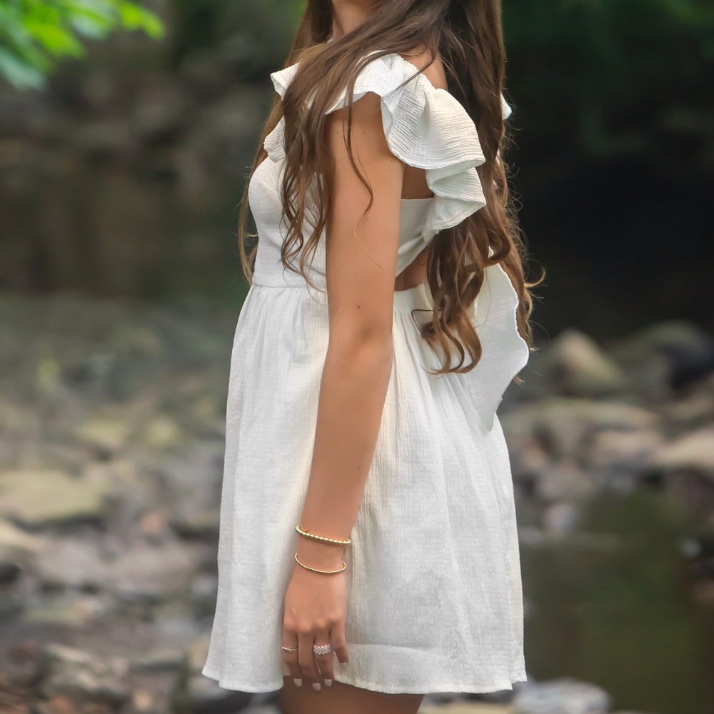 White Ruffled Dress - Picture 3 of 3